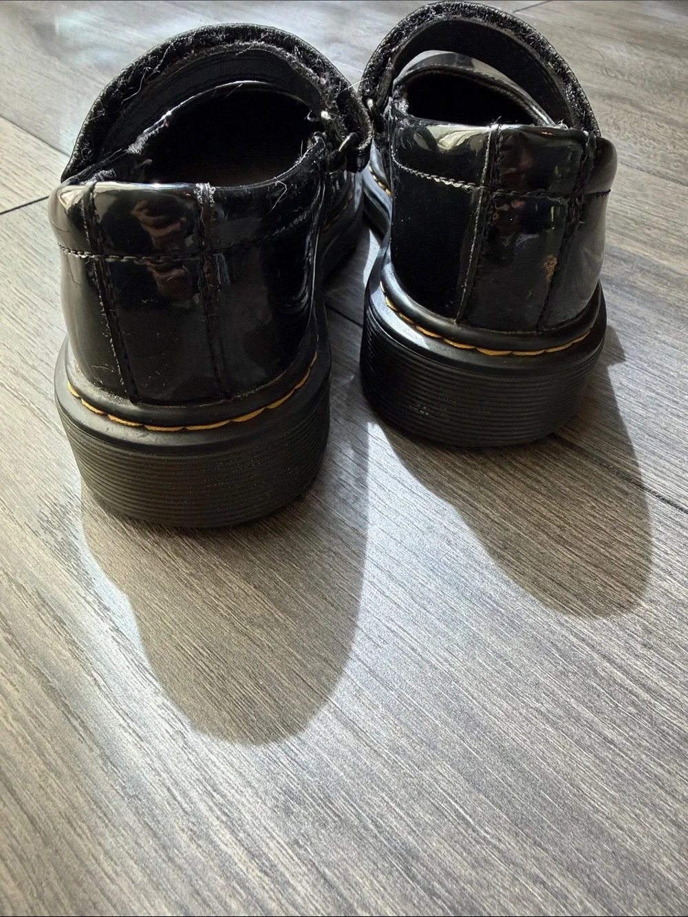 Dr. Martens Girls' Black Patent Mary Jane Shoes with Strap